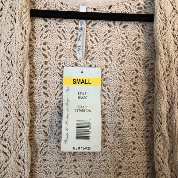 NEW Leo & Nicole Womens Tan Long Knitted Cardigan - Picture 3 of 7